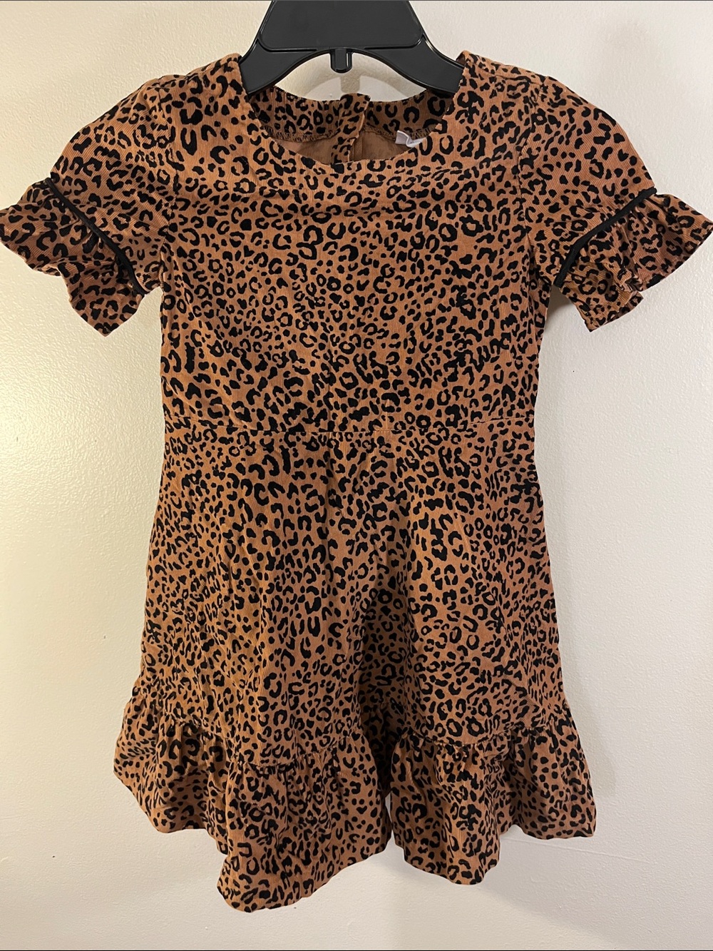 GAP Leopard Print Ruffle Hem Dress - Brown/Black